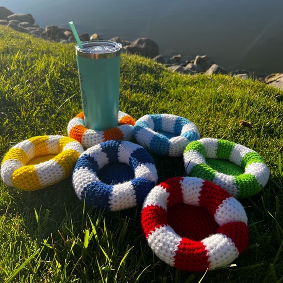 Hand Crocheted Summer Pool Floaty Coaster! - Picture 5 of 17